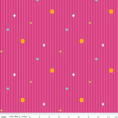 Colour Wall - Stripe Hot Pink (C11591-HOTPINK)
