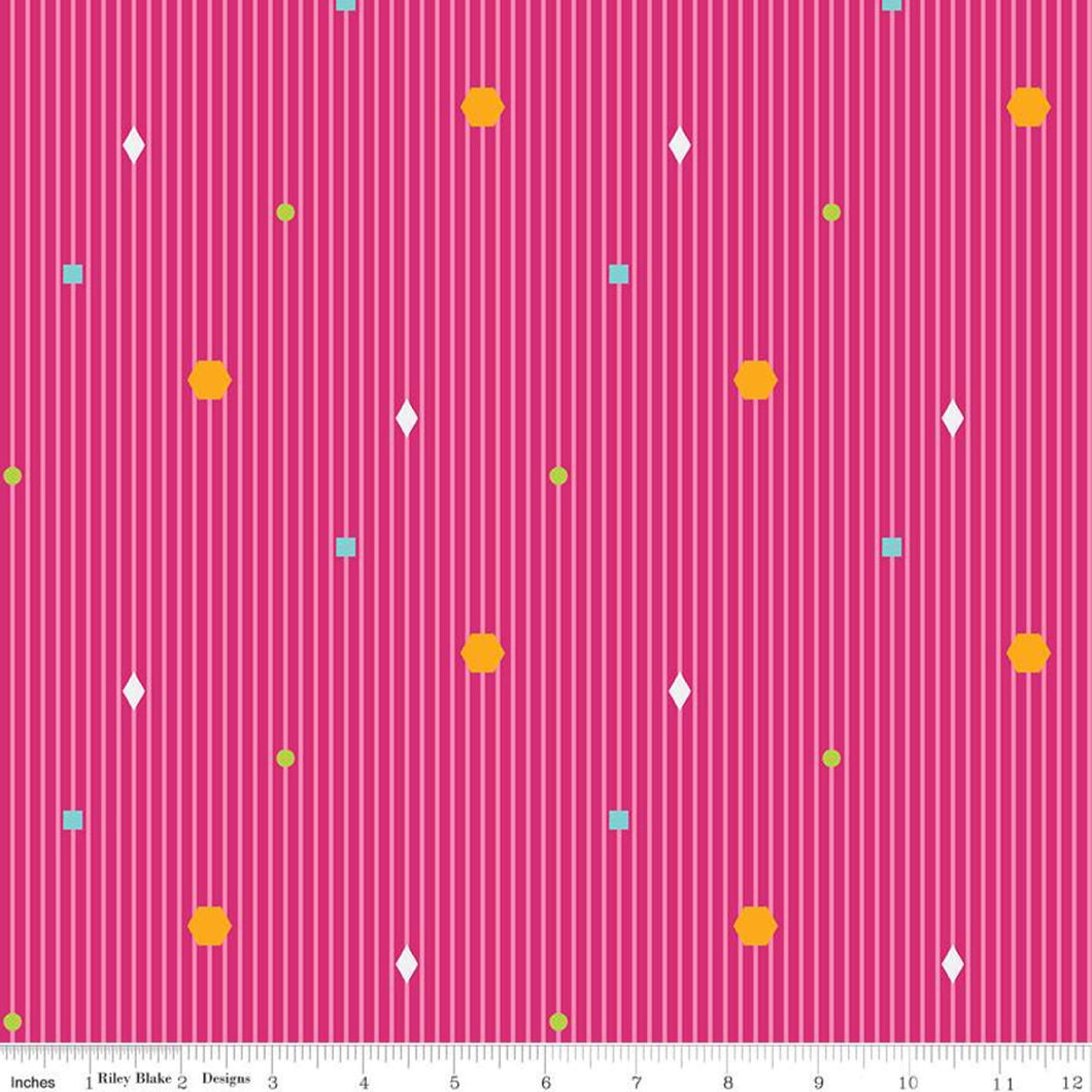 Colour Wall - Stripe Hot Pink (C11591-HOTPINK)