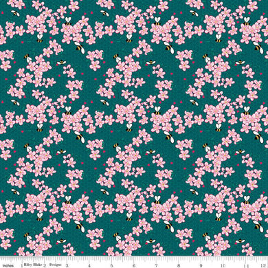 Mint for You - Floral Teal Sparkle (SC12761-TEAL)