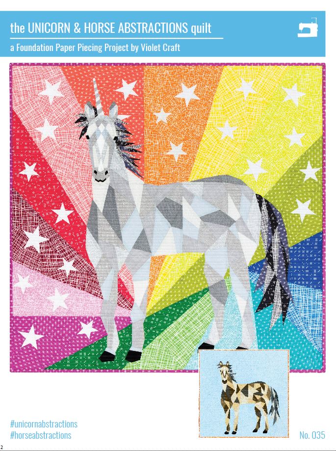 The Unicorn & Horse Abstractions Quilt by Violet Craft