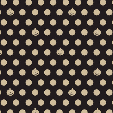 Retro Hallween Black Pumpkin Dots (Y3249-3)