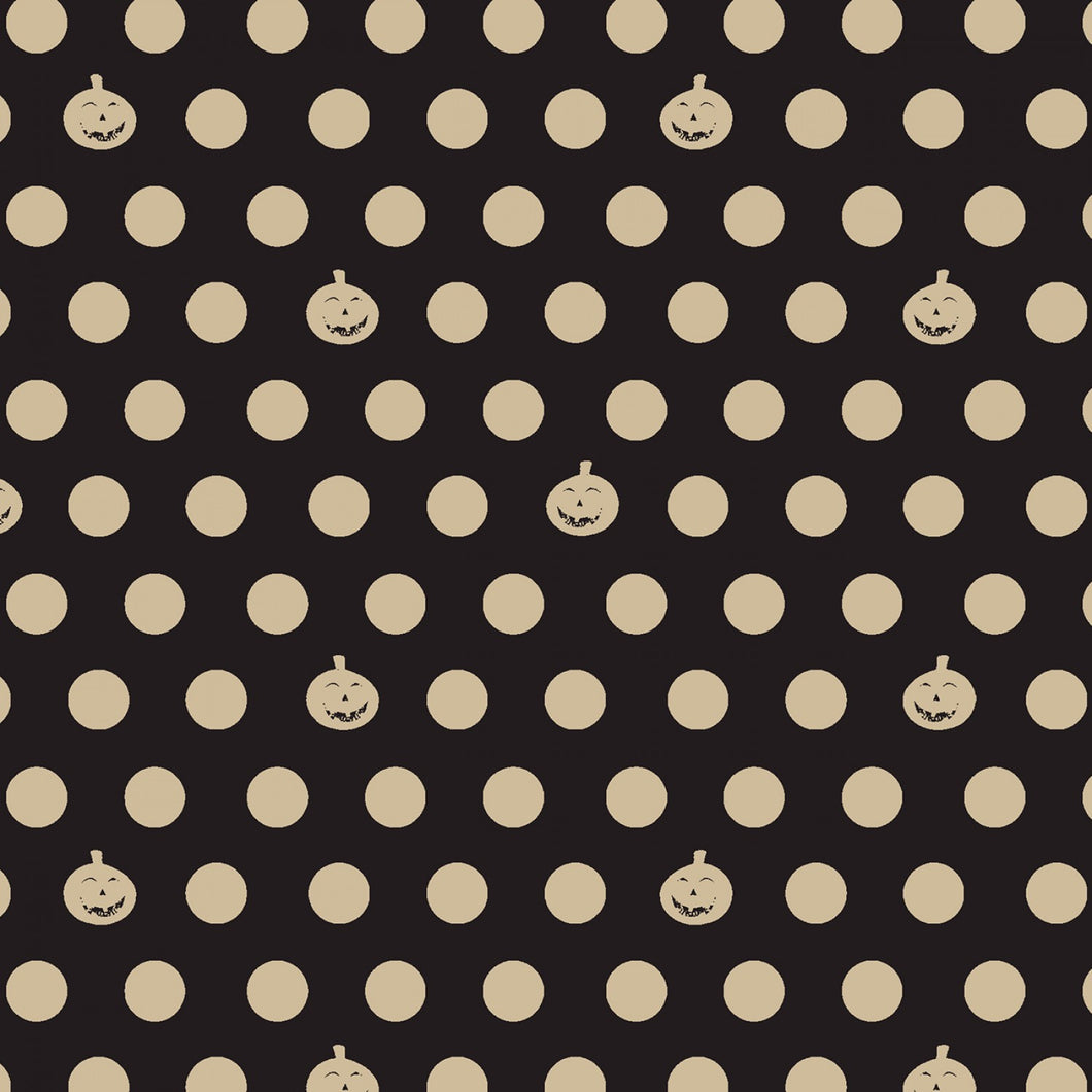 Retro Hallween Black Pumpkin Dots (Y3249-3)